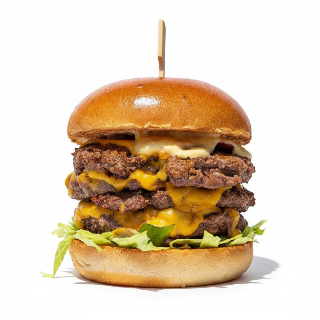 Le même burger sublimé par l'app